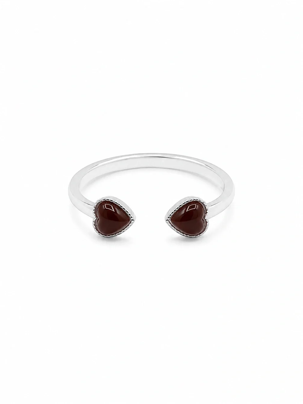 Jade Double Heart Ring (S925) R111